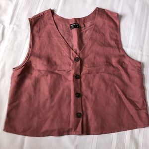 Women's Sleeveless Button-Down Top Dusty Rose
